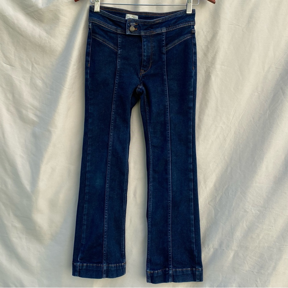 Pilcro Dark Blue Flare & Wide Leg Jeans